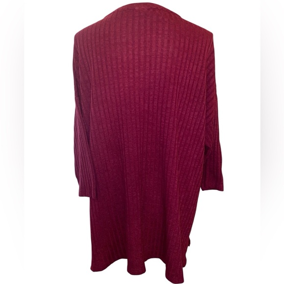 Faded Glory Knit Sweater for Women Lightweight Ribbed in BUR/Berry SZ 2X (18-20) - Picture 2 of 5